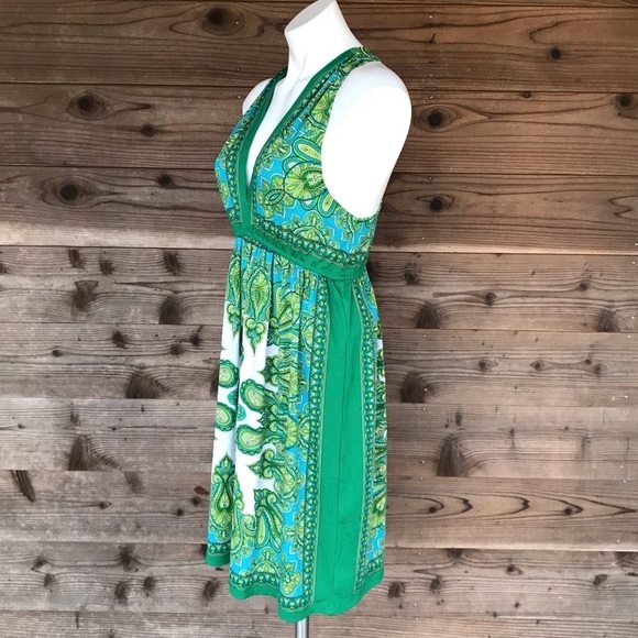 Bailey Blue Deep V, Knotted Racer Back Dress Med - Picture 3 of 8